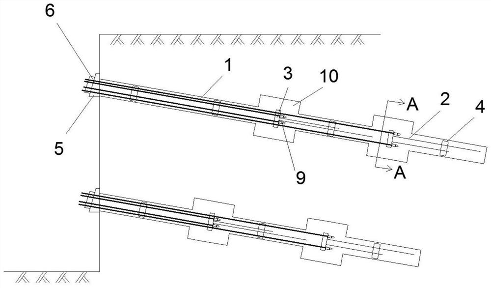 A kind of construction method of environment-friendly tension-compression composite decentralized anchor rod