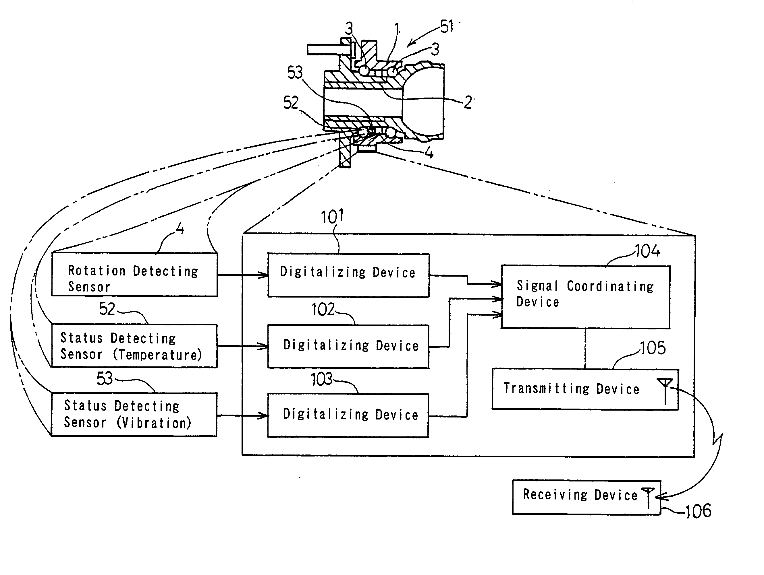 Vehicle mounted bearing assembly