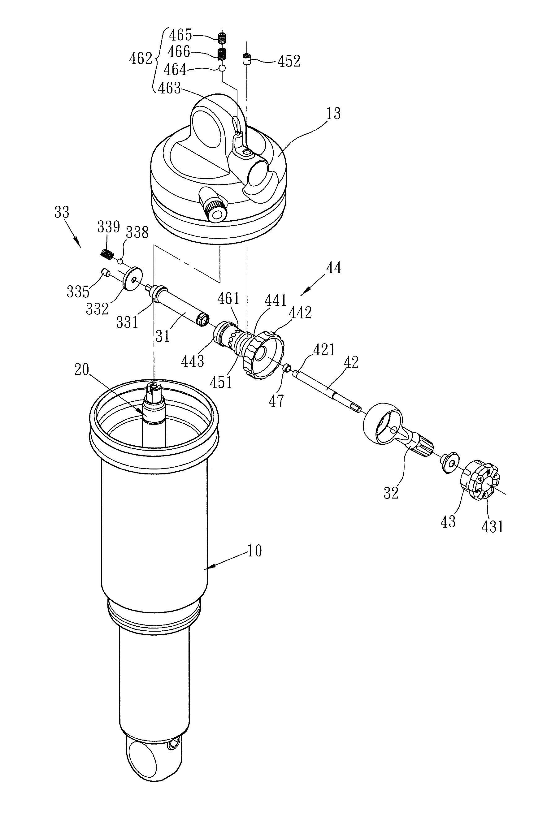 Co-axial adjustable damping assembly