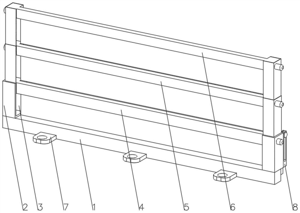 Retractable windproof anti-falling building fence based on spring buckles