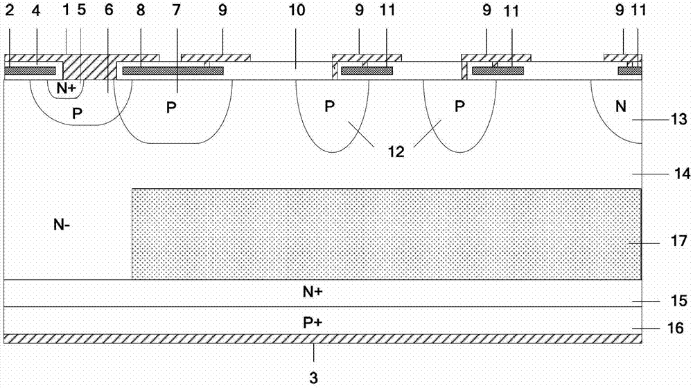 Insulated gate bipolar translator (IGBT) with terminal deep energy level impurity layer