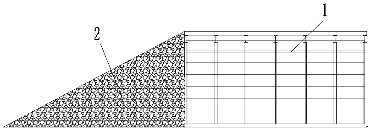 Auxiliary grouting platform and construction method for crossing large karst caves during excavation of existing tunnels