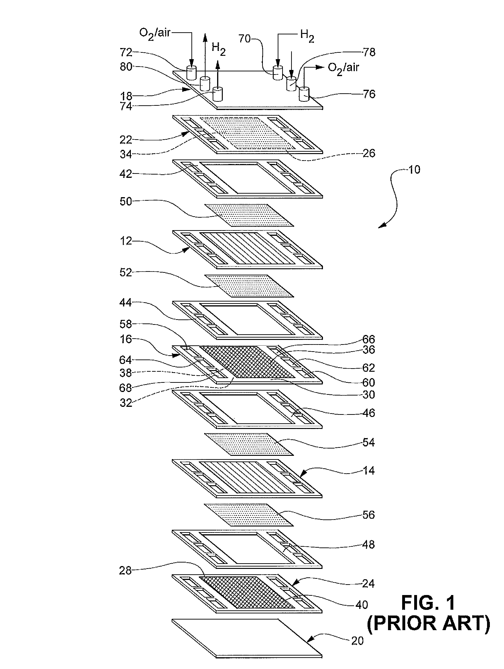 Formed plate assembly for PEM fuel cell