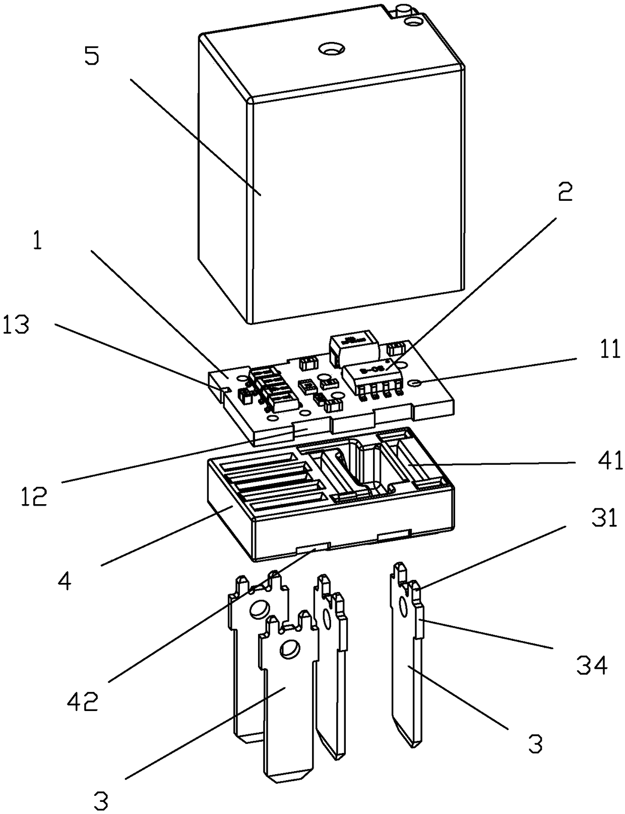 PCB type relay for controlling a headlight switching module of an automobile