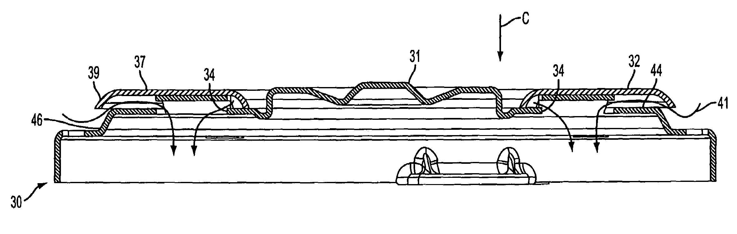 Vented end cap with integrated splash shield for permanent magnet DC motor