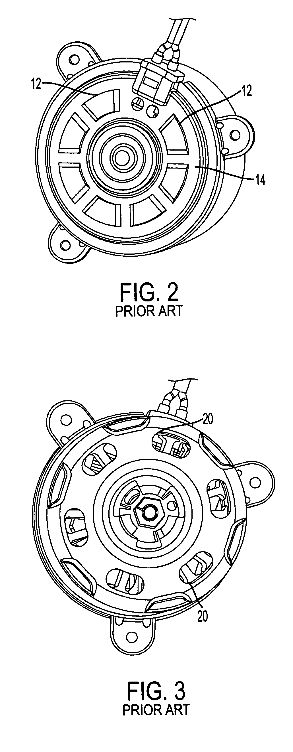 Vented end cap with integrated splash shield for permanent magnet DC motor