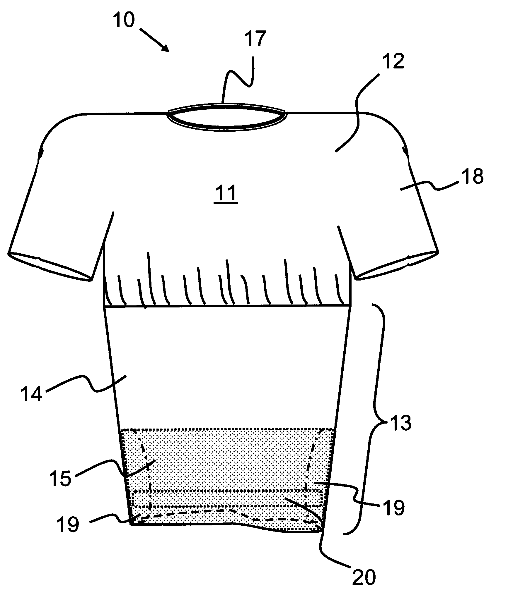 Shirt having form-fitting mid-section support