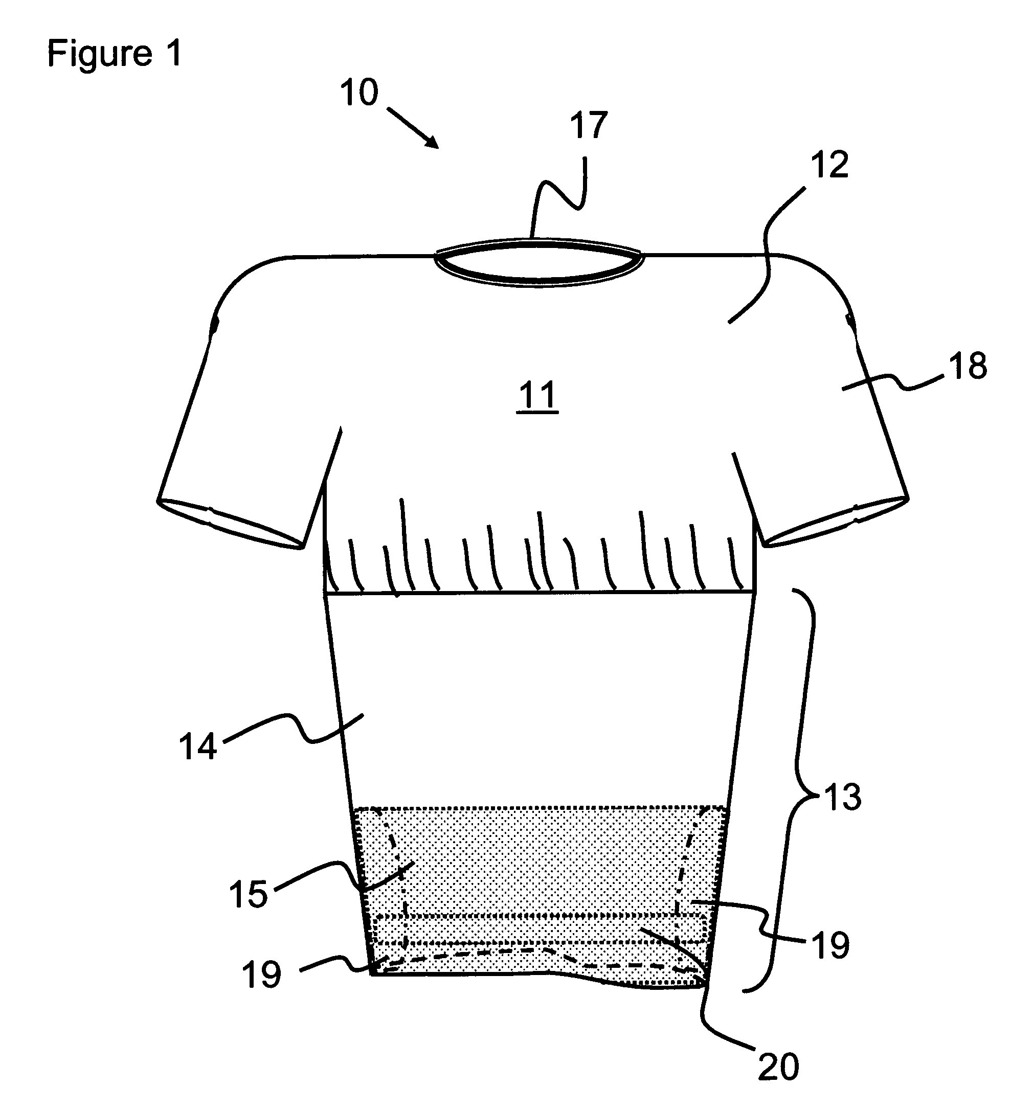 Shirt having form-fitting mid-section support