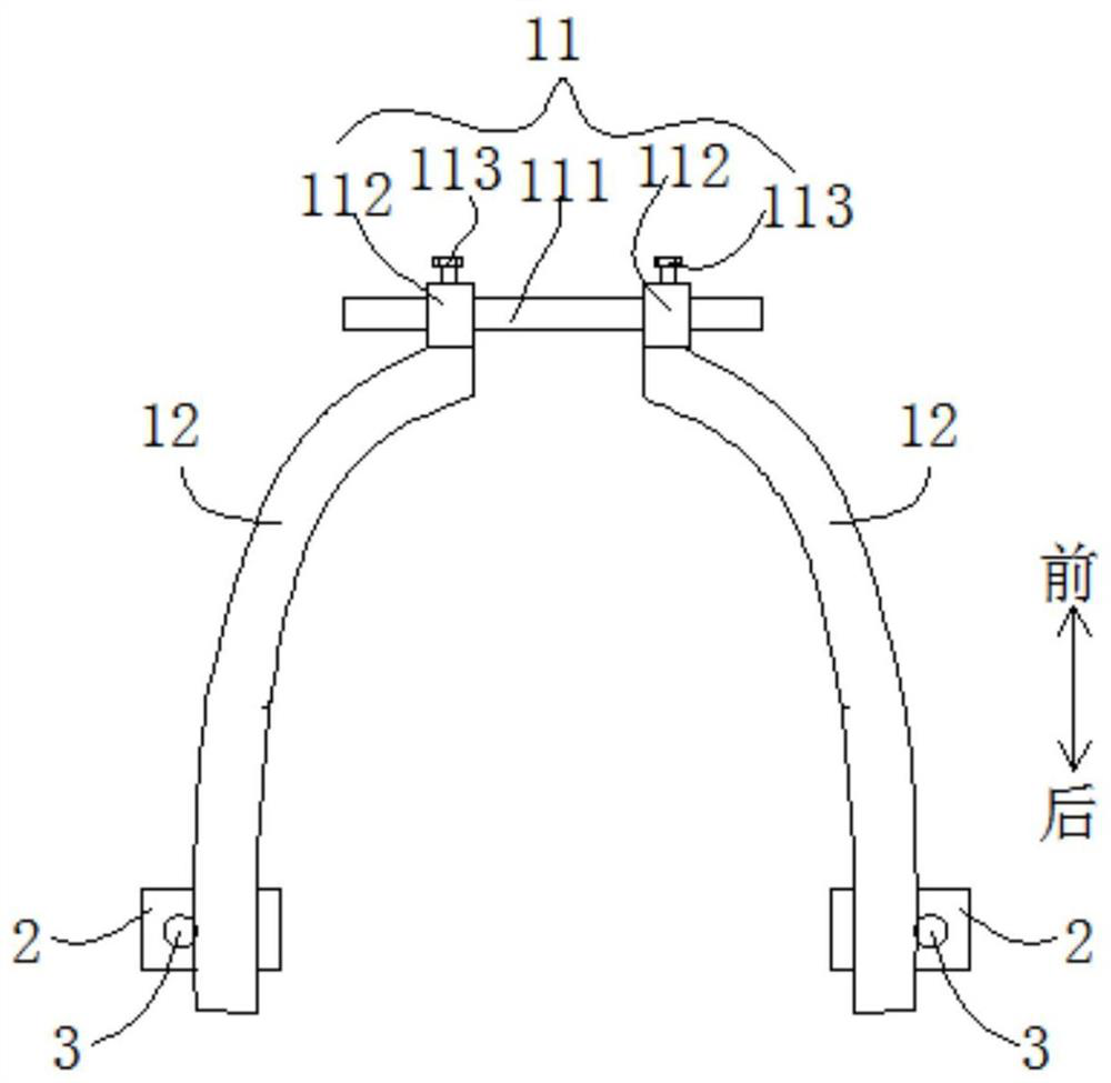 Positioning piece of frame used for traction