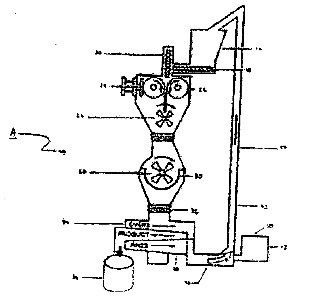 Dry granulation in a gas stream