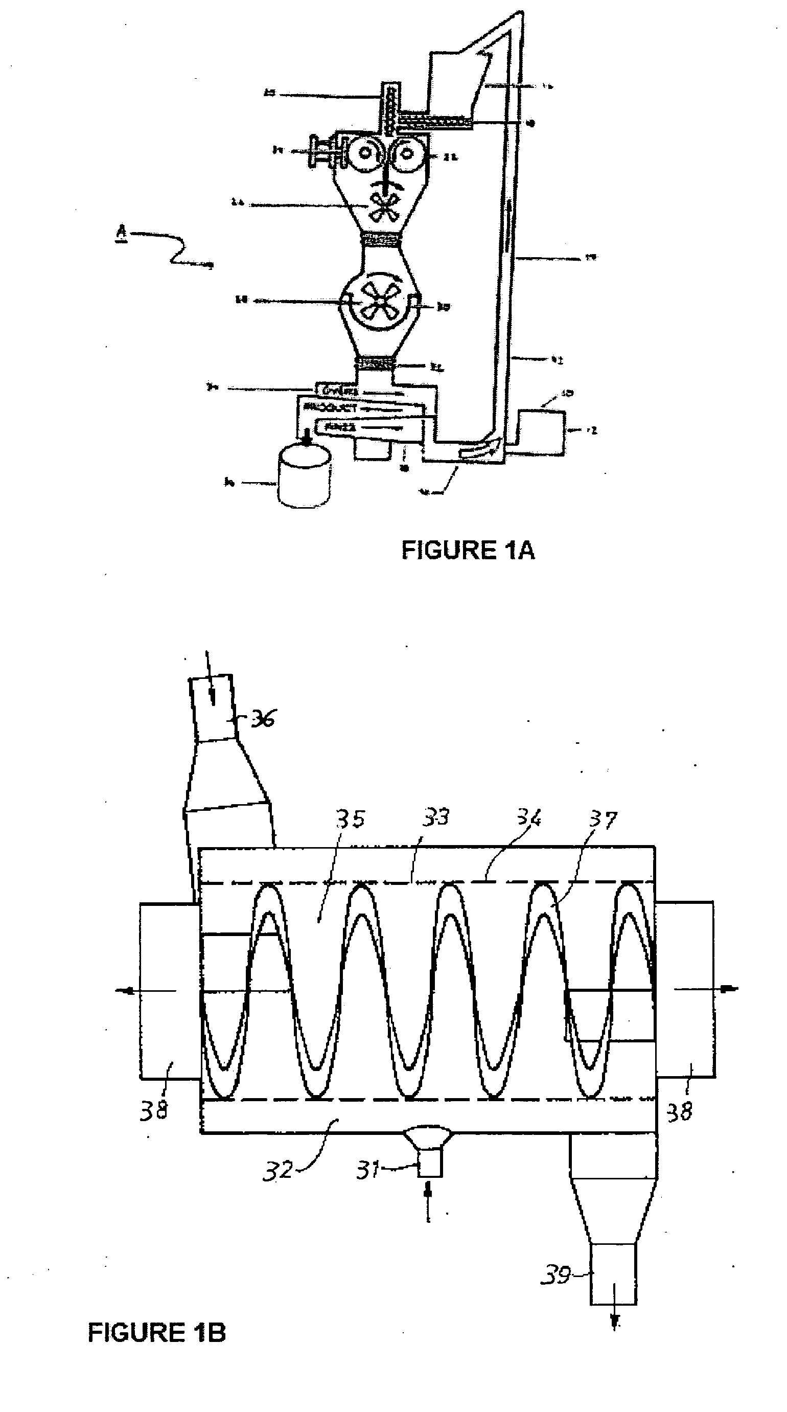 Dry granulation in a gas stream