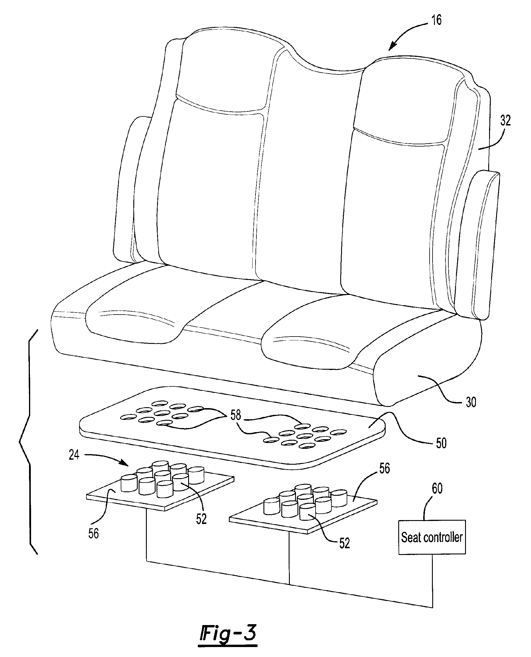 Seat folding apparatus with a passive radio frequency link and foreign object detection system