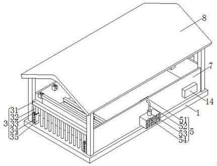 Breeding goose breeding shed with atomizing and humidifying functions