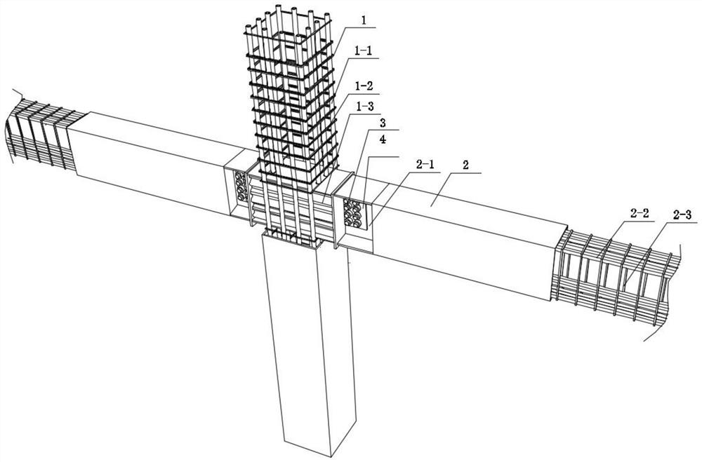 Assembly type prefabricated beam and column connecting joint and construction method