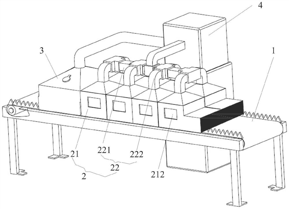 A microwave heating and sterilization device for citrus seedlings