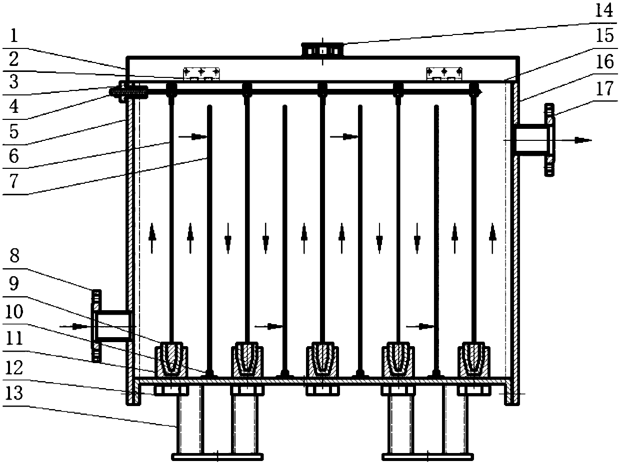 Modular normal-pressure electrochemical treatment device