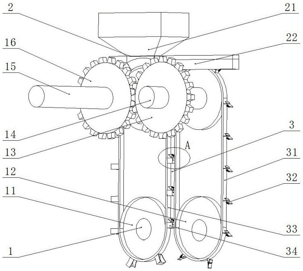 A finger-chain seed meter