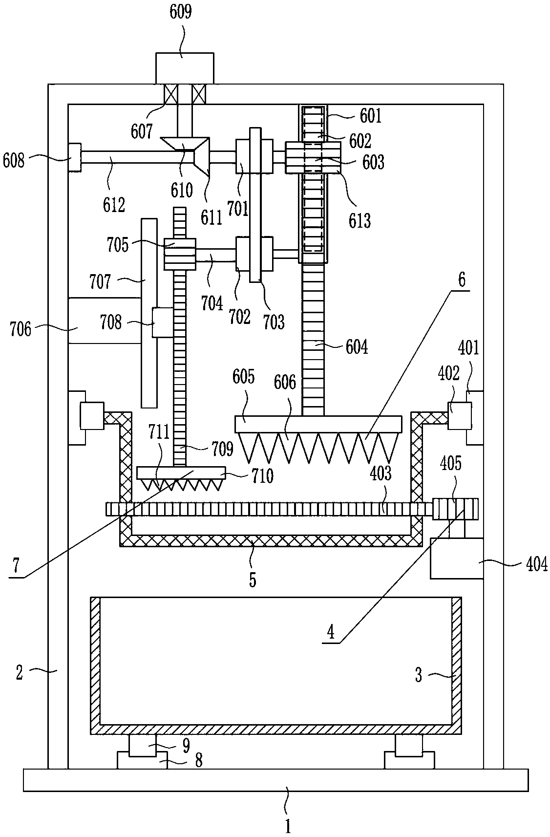 A waste material treatment device for cultural media