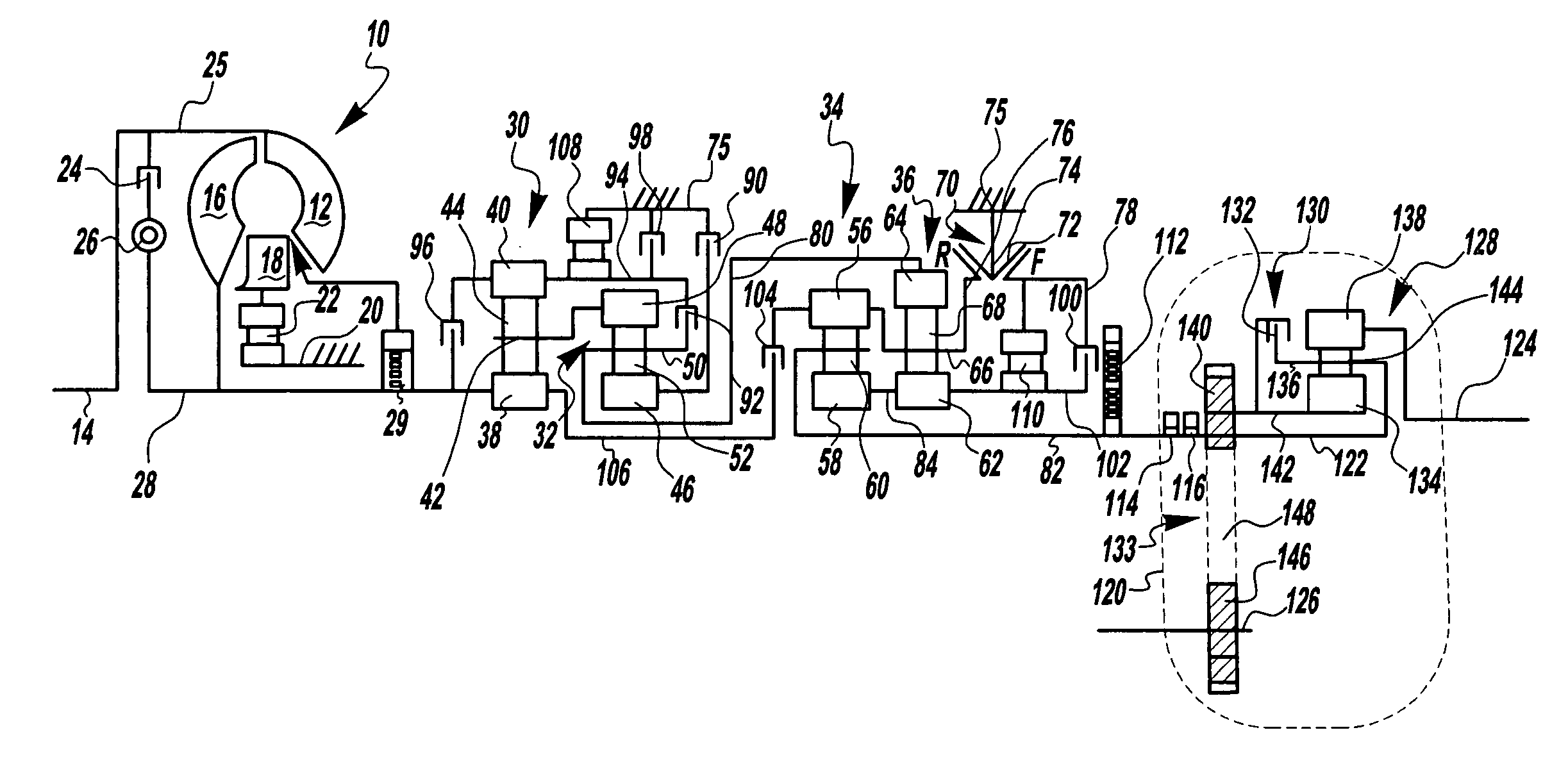 Multi-speed transmission and integrated drive transfer mechanism