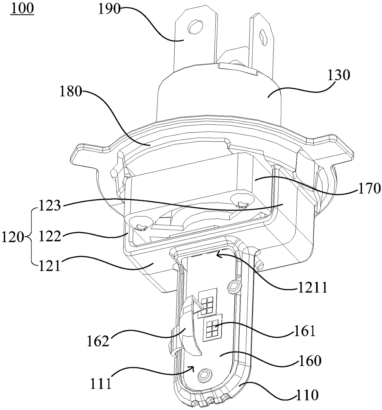 Lamp cap, motor vehicle lighting device and motor vehicle