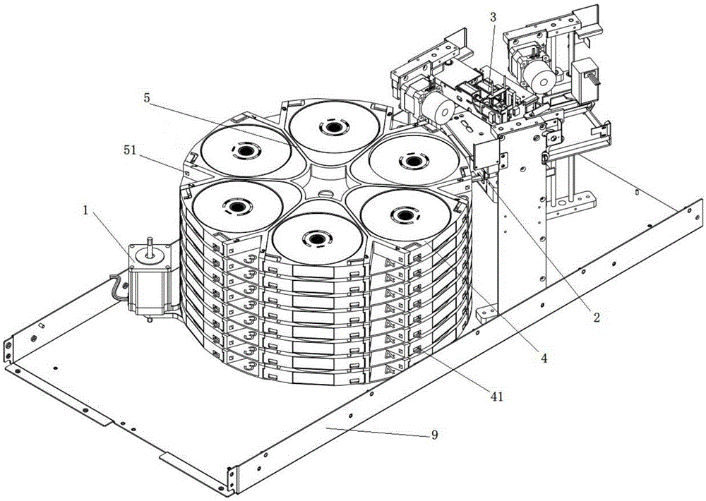 Rotary optical disc storage device, optical disc juke-box and magneto-optical converged storage device