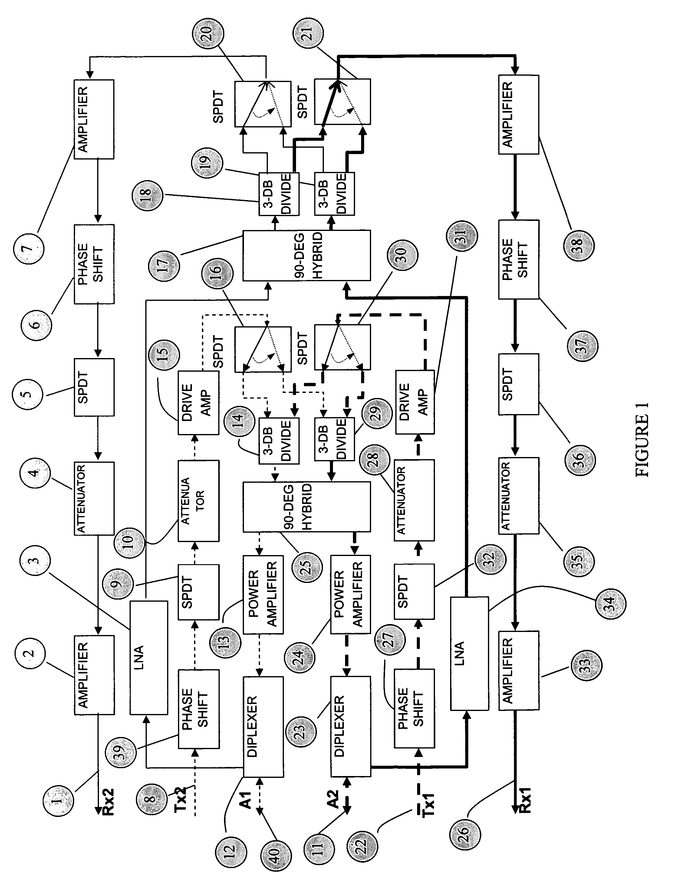 T/R module for satellite TT and C ground link