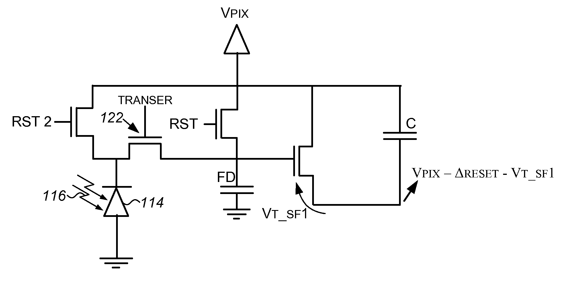 In-pixel correlated double sampling pixel