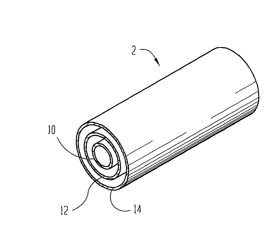 Consecutively wound or stacked battery cells