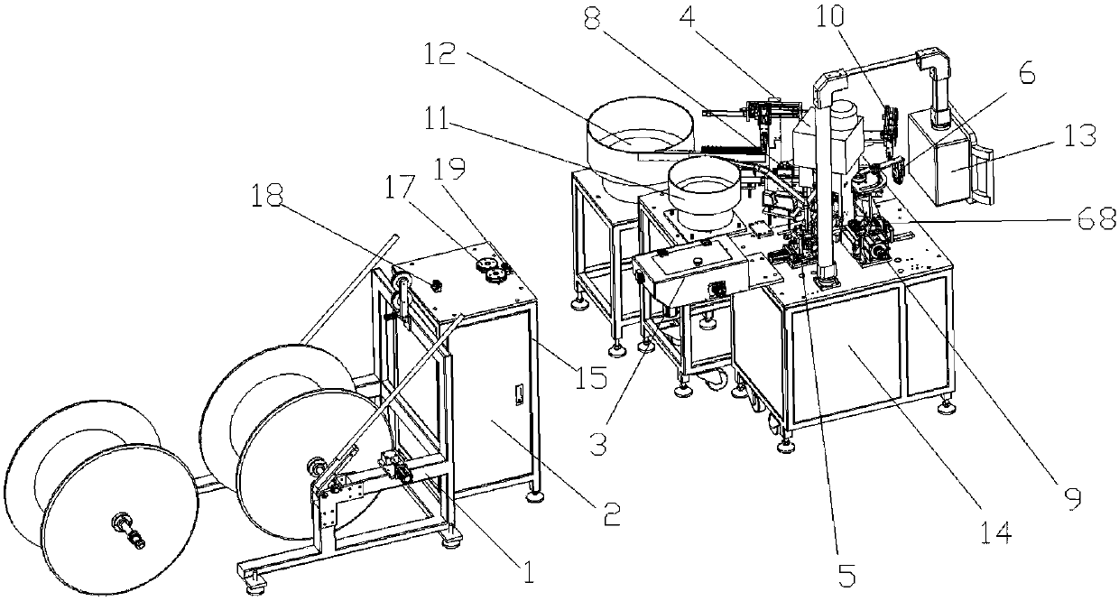 Stripping, shearing and riveting machine