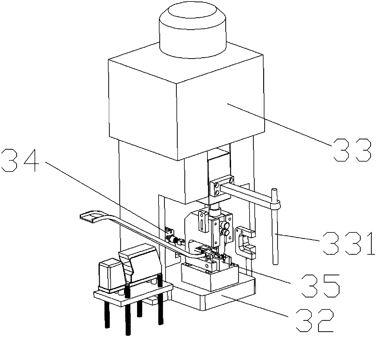 Stripping, shearing and riveting machine