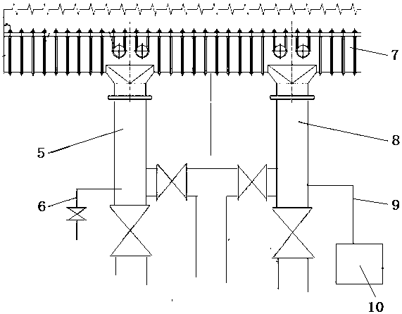 Cleaning device and optimized operation method for monitoring and cleaning the degree of dirt and corrosion inside the cooling triangular heat exchanger of the indirect air-cooled island