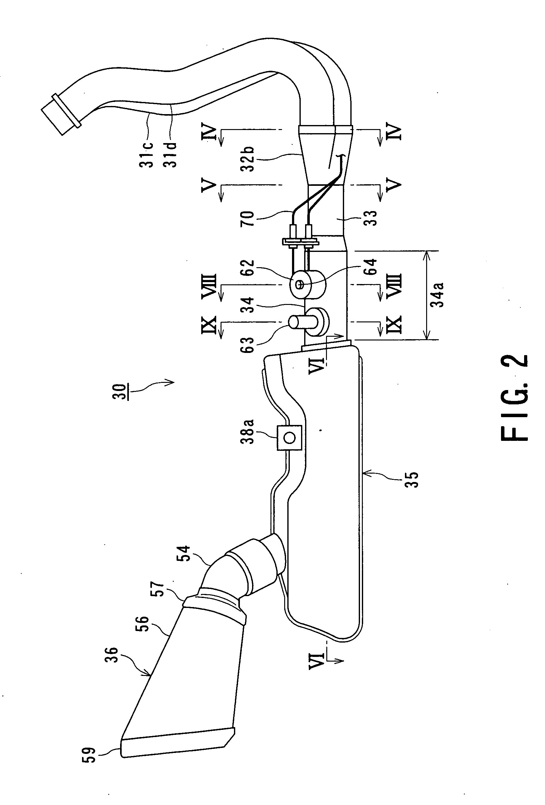 Exhaust system for motorcycle