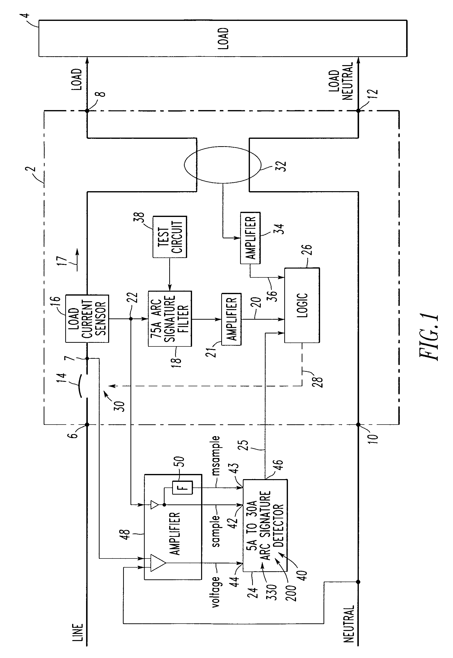 Arc fault circuit interrupter for a compressor load