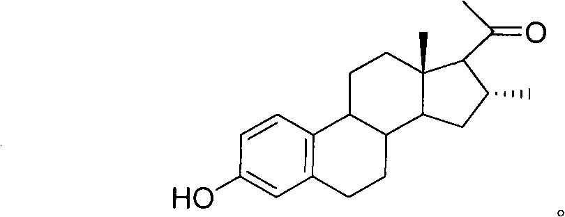 16alpha-methyl-3-hydroxyl-19-norpregnane-1, 3, 5-triene-20-ketone and preparation method thereof