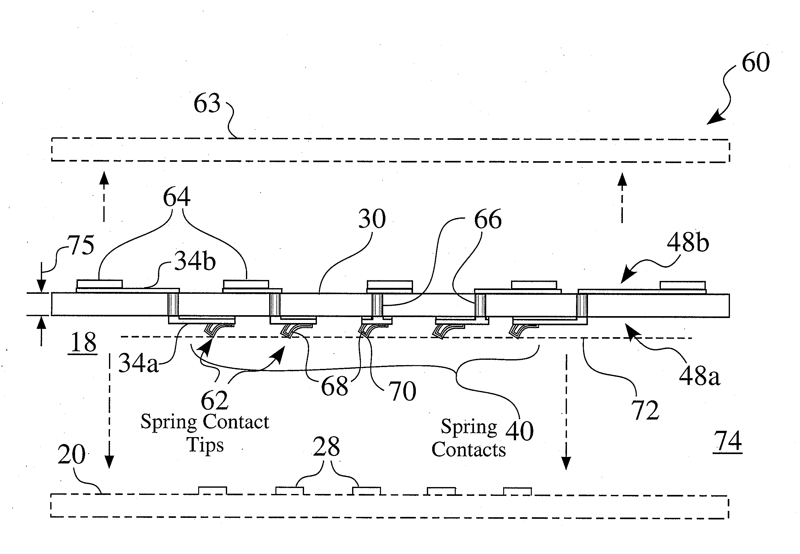 Fine pitch microfabricated spring contact structure & method