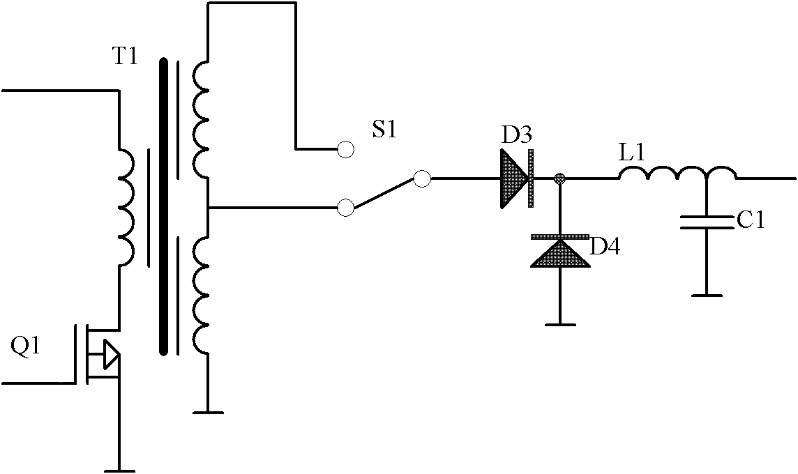 Isolation switch adjustment transformer band superposition rectification output circuit