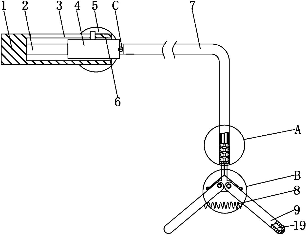 Tracheal bronchus inner-diameter measuring ruler