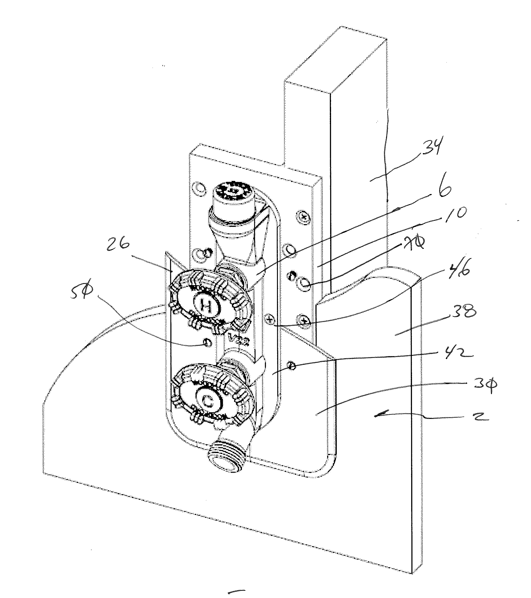 Mounting System for Hot and Cold Wall Faucets