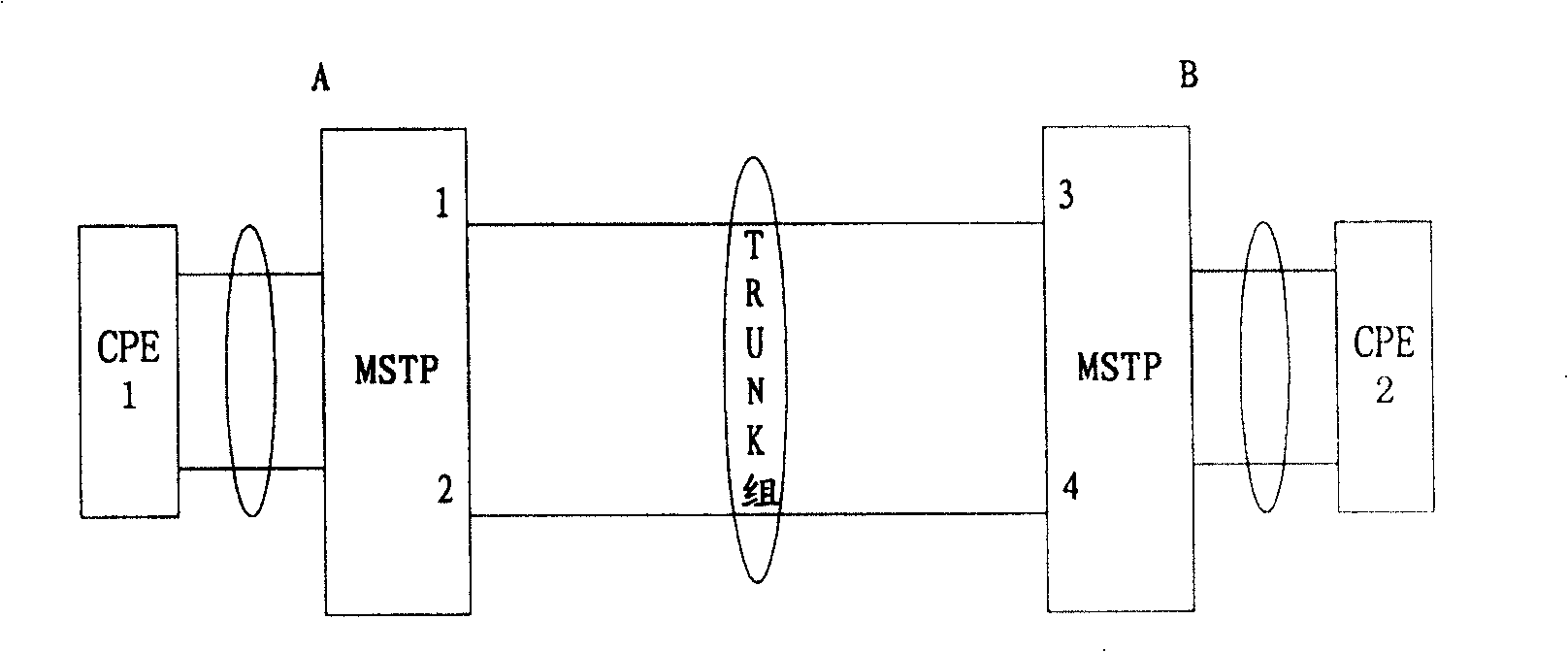 Method for realizing regional-field network WAN port TRUNK protection