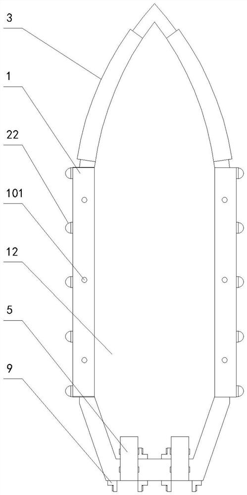 Hull protective structure of a fishing boat