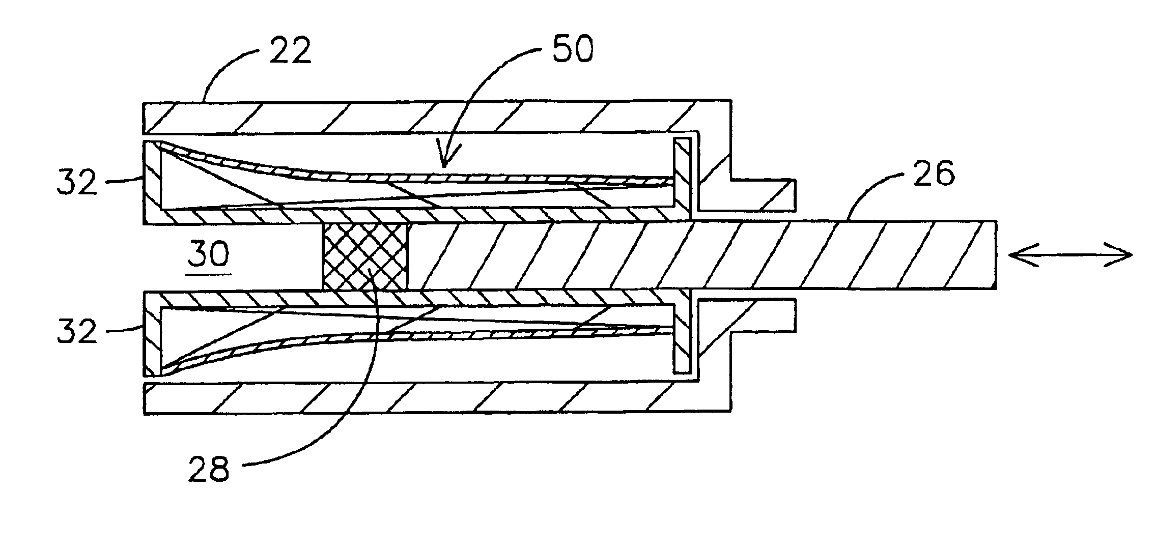 Linear velocity sensor and method for reducing non-linearity of the sensor output signal