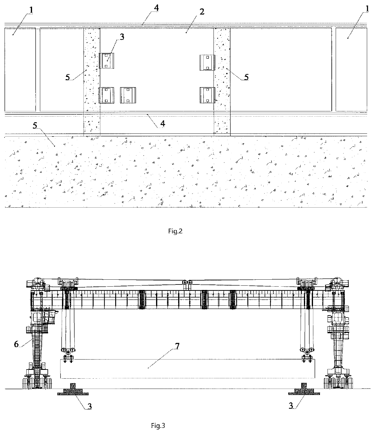 Construction method for upright lifting of large-tonnage box girder to bridge, and erection method for large-tonnage box girder