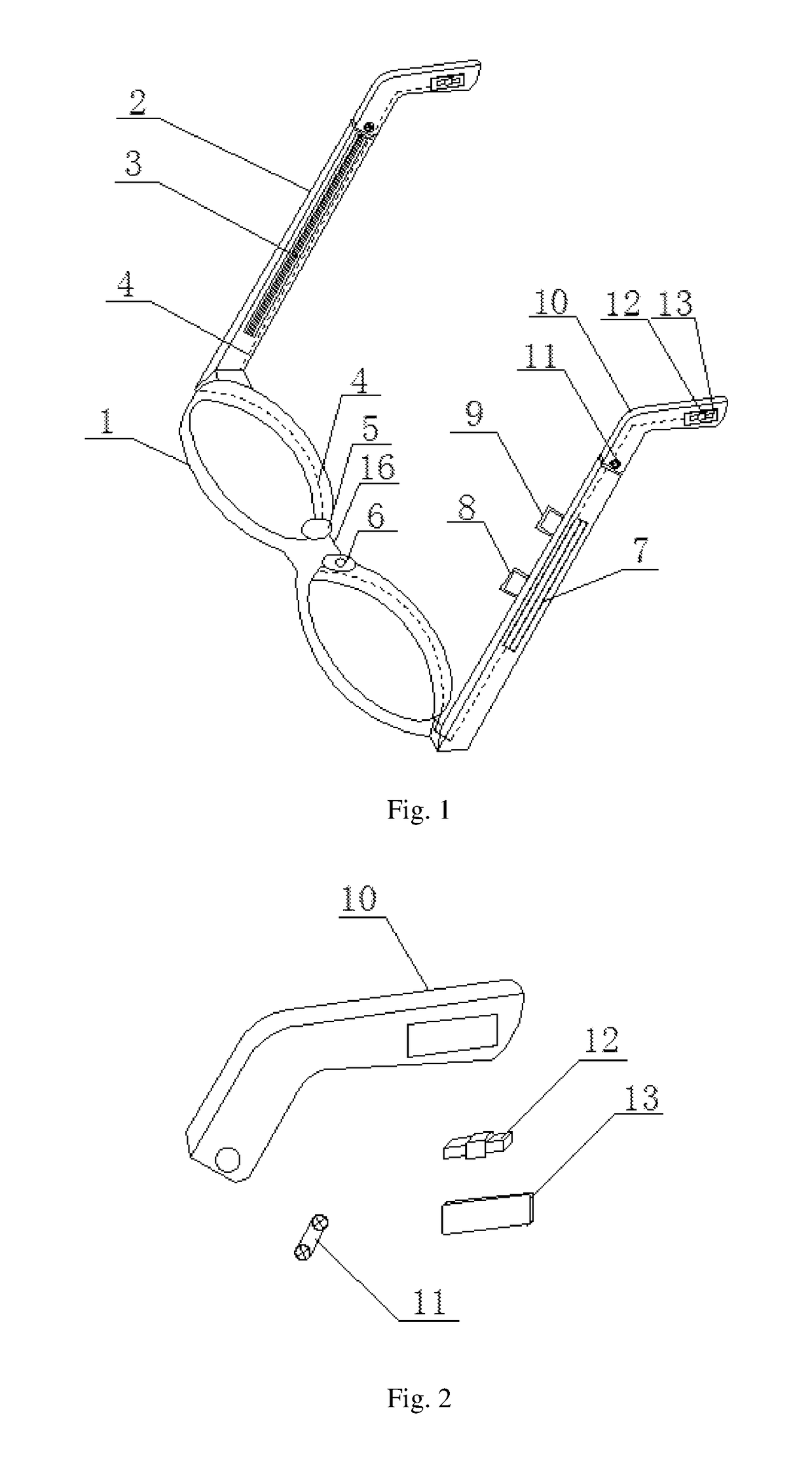 Lightweight bone conduction bluetooth glasses