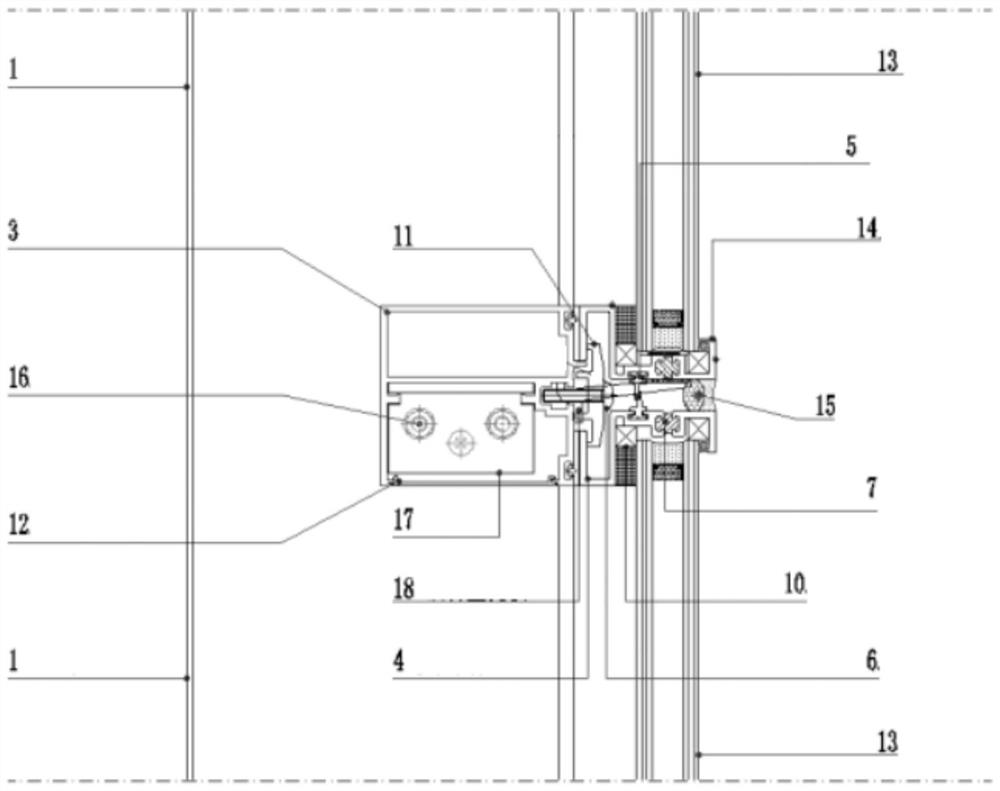 Safe, reliable and energy-saving frame glass curtain wall system and assembling method