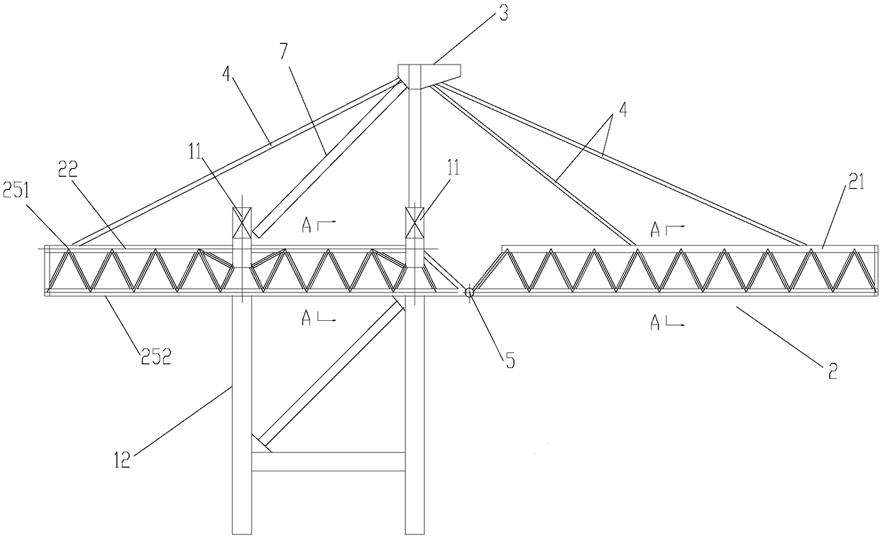 Full truss girder quay crane