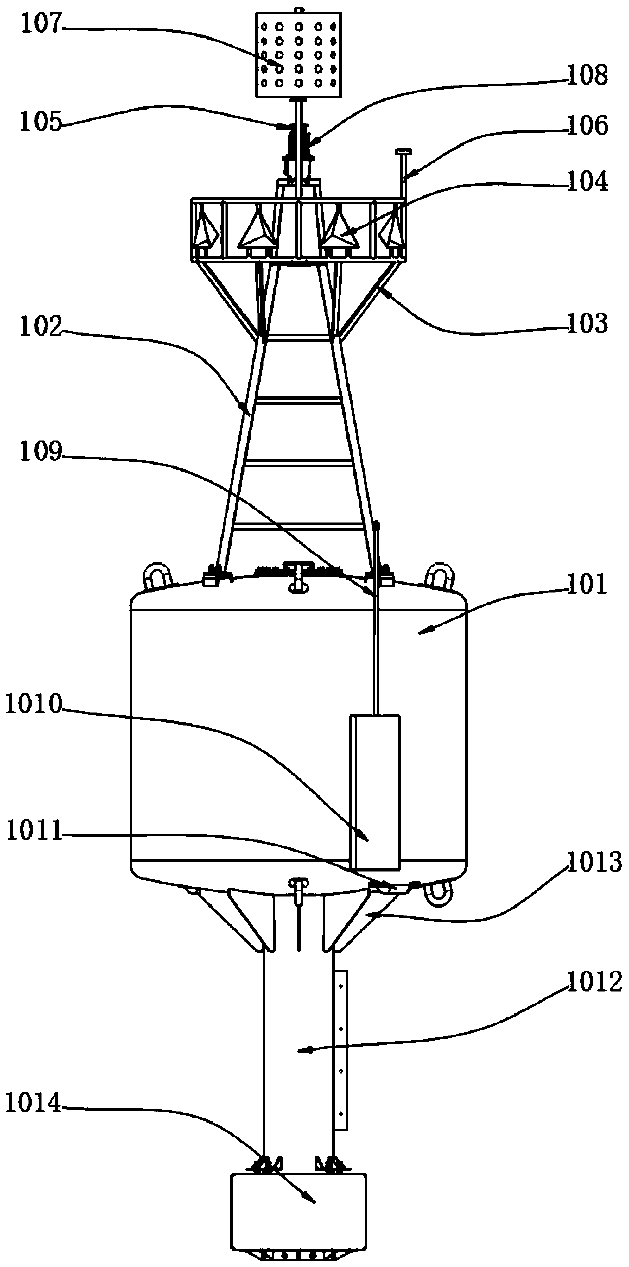 Navigation mark tide level observation device and navigation mark tide level observation method are adopted