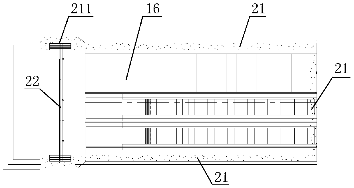 Underground station exit and entrance structure and construction method thereof