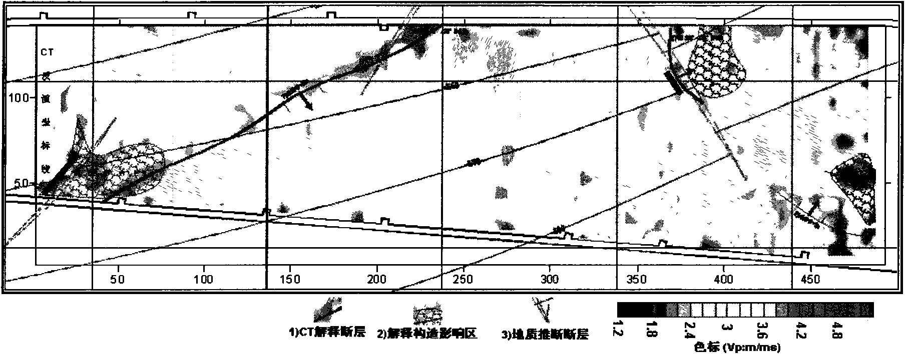 Mine working face inter-lane seismic wave CT detection method