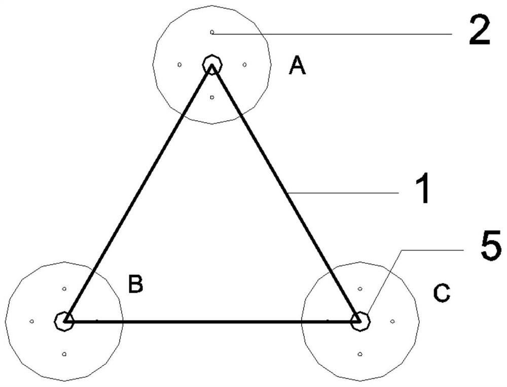 A recovery construction method for the foundation of a three-cylinder fan