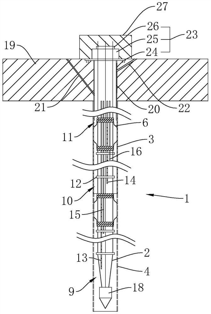 A construction method of prestressed anchor cable structure suitable for broken rock mass